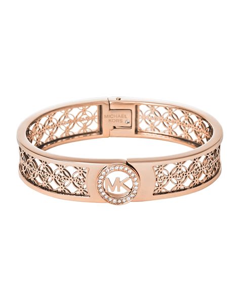 michael kors rose gold triangle necklace|Michael Kors rose gold bangle.